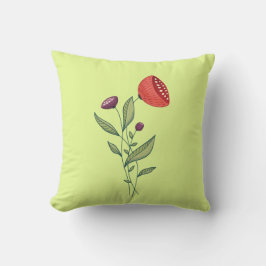 Vår blommor Abstrakt Botanical Line Art Kudde