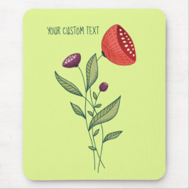 Vår blommor Abstrakt Botaniskt radstext Musmatta