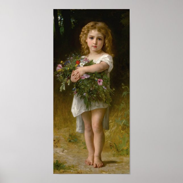 Vår blommor av William Bouguereau Poster (Framsidan)