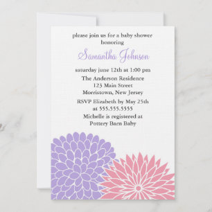 Vår blommor Baby Shower Inbjudningar