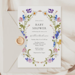 Vår blommor Baby Shower Inbjudningar