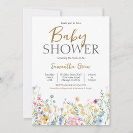 Vår blommor Baby Shower Inbjudningar