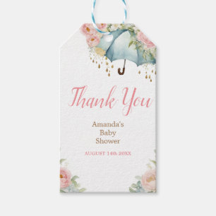Vår blommor Baby Shower Tack Presentetikett