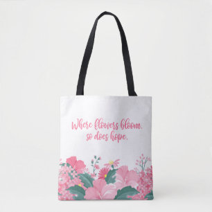 Var blommor blommar så, hoppas citationsteckentot tygkasse