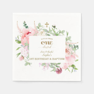 Vår blommor Bloom Första födelsedag och Baptism Pappersservett