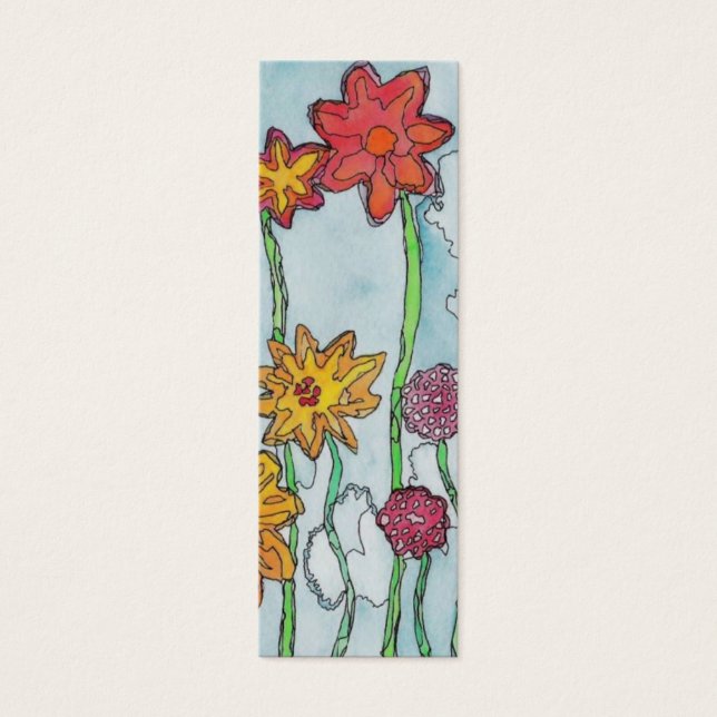 Vår blommor bokmärke litet visitkort (Framsidan)