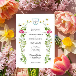 Vår blommor bröllopsinbjudan meddelande
