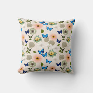 Vår blommor Butterflies Design 296 Peach Kudde