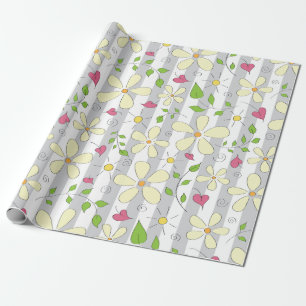 Vår blommor chamomile daisy blommigt lycklig presentpapper