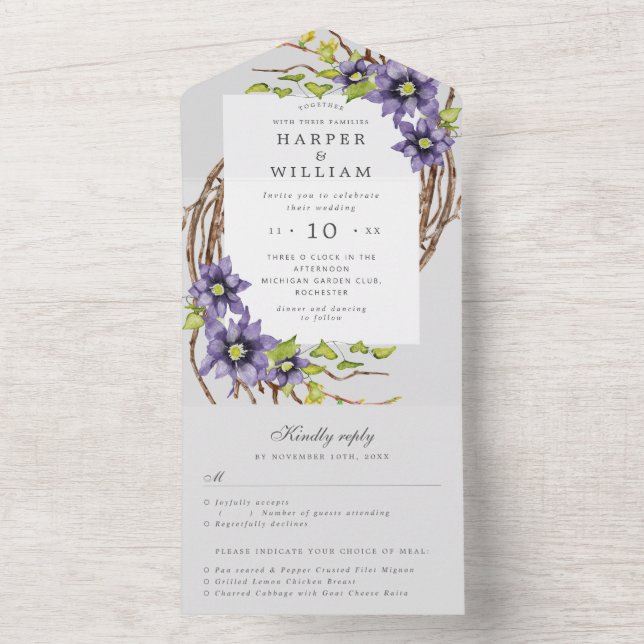 vår blommor clematis osa vid bröllop (Insida)