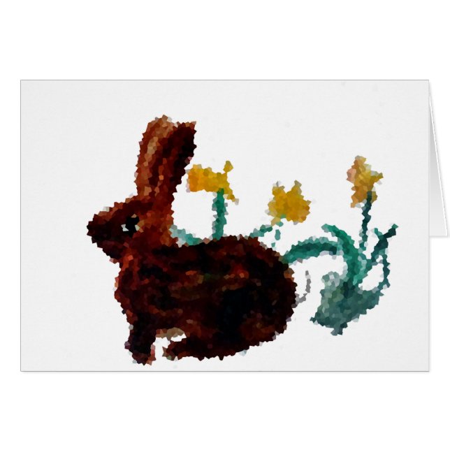 Vår blommor Cute Rabbit Hälsningskort (Framsidan Horizontal)
