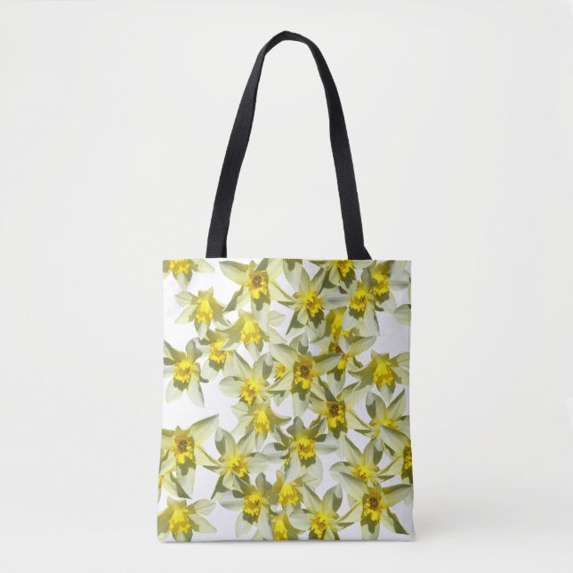 Vår blommor Daffodils All-over-Print Tote Bag Tygkasse (Framsida)