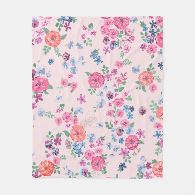 Vår blommor-design. Sömlöst blommönster. Pl Fleecefilt (Framsidan)