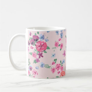 Vår blommor-design. Sömlöst blommönster. Pl Kaffemugg
