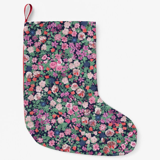 Vår blommor-design. Sömlöst blommönster. Pl Liten Julstrumpa (Framsidan)