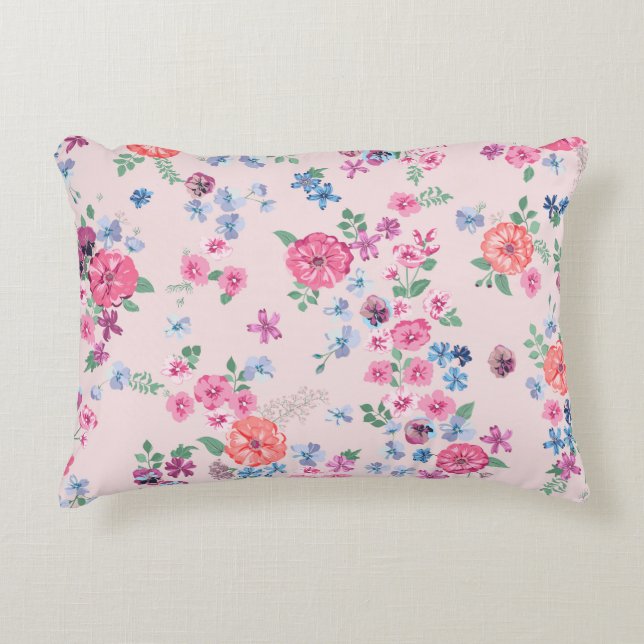 Vår blommor-design. Sömlöst blommönster. Pl Prydnadskudde (Framsidan)