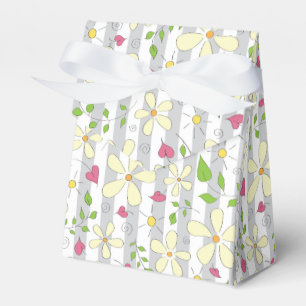 Vår blommor doodles tecknad daisy hjärta sol presentaskar