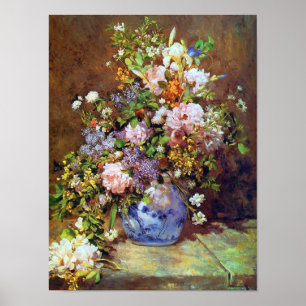 vår blommor efter Renoir Print Poster
