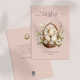 Vår blommor Eggs Pastel Glad påsk Hälsning Julkort