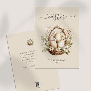 Vår blommor Eggs Pastel Glad påsk Hälsning Julkort