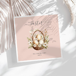 Vår blommor Eggs Pastel Glad påsk Pappersservett