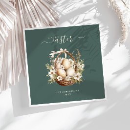 Vår blommor Eggs Sage Grönt Glad påsk Pappersservett