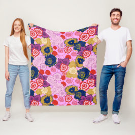 Vår blommor fleecefilt