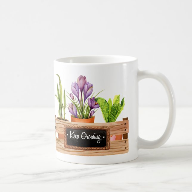 Vår blommor fönsterruta Behålla som växer i kalkyl Kaffemugg (Höger)