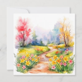 Vår blommor för vacker vattenfärg anteckningskort