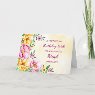 Vår blommor Friend Birthday Card Kort