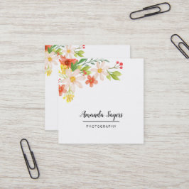 Vår blommor fyrkantigt visitkort