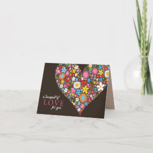 Vår blommor Garden Heart Kärlek Alla hjärtans dag Helgkort