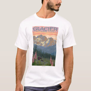 Vår blommor - glaciärnationalpark, MT Tee Shirt