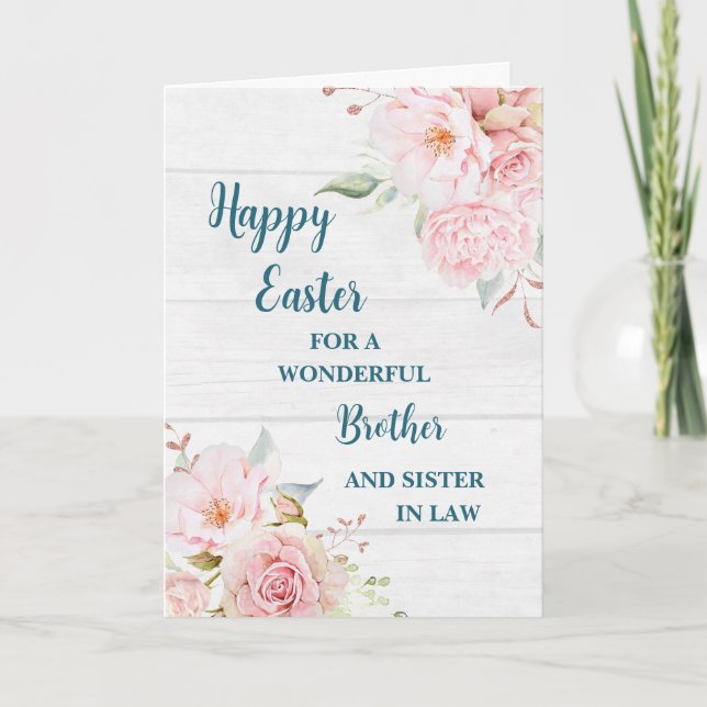 Vår blommor Glad påsk Brother Sister in Law Helgkort (Framsida)
