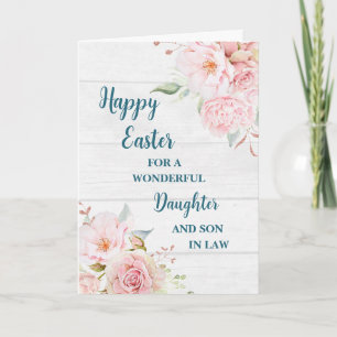 Vår blommor Glad påsk Dotter Son i juridik Helgkort