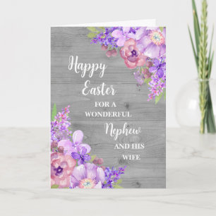 Vår blommor Glad påsk Nephew och hans fru Helgkort