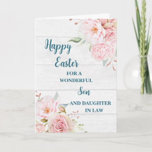 Vår blommor Glad påsk Son och dotter i juridik Helgkort