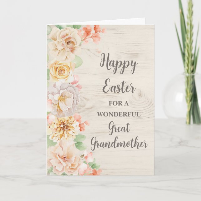 Vår blommor Glad påsk Underbar mormor Helgkort (Framsida)