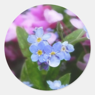 Vår blommor - glöm inte mina anteckningar och spol runt klistermärke