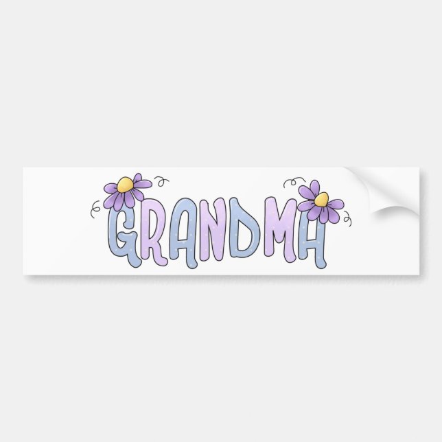 Vår blommor Grandma Bildekal (Framsidan)