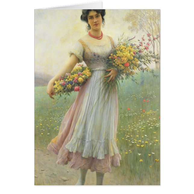 Vår blommor hälsningskort (Framsidan)