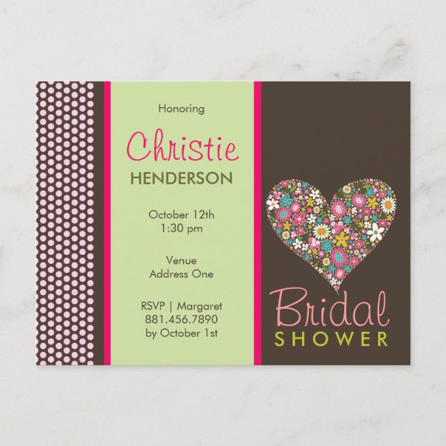 Vår blommor Heart Möhippa vykort (Framsida)