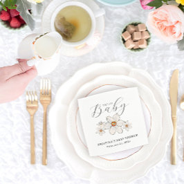 Vår blommor Hej Baby Shower Pappersservett