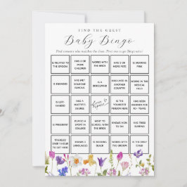 Vår blommor Hitta Baby-gästkortet för Bingo-spel Inbjudningar