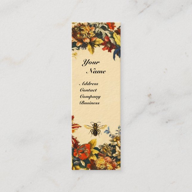VÅR BLOMMOR HONEY BE BEEKEEPPING BROWN VAX SEAL MINI VISITKORT (Framsida)
