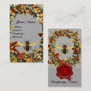 VÅR BLOMMOR HONEY BE BEEKEEPPING VAX SEAL Grått Visitkort