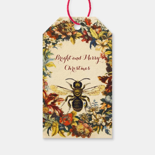 VÅR BLOMMOR HONEY BEE ,KÖPER Jul Presentetikett (Baksidan)