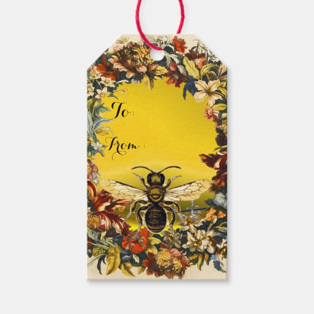 VÅR BLOMMOR HONEY BEE ,KÖPER Jul Presentetikett (Framsidan)