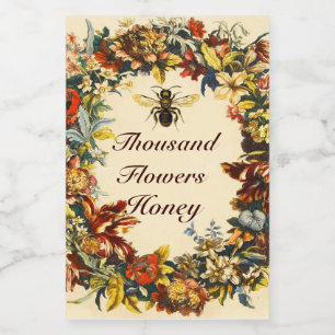 VÅR BLOMMOR HONEY BEE,NÖTKÖPER MAT ETIKETT
