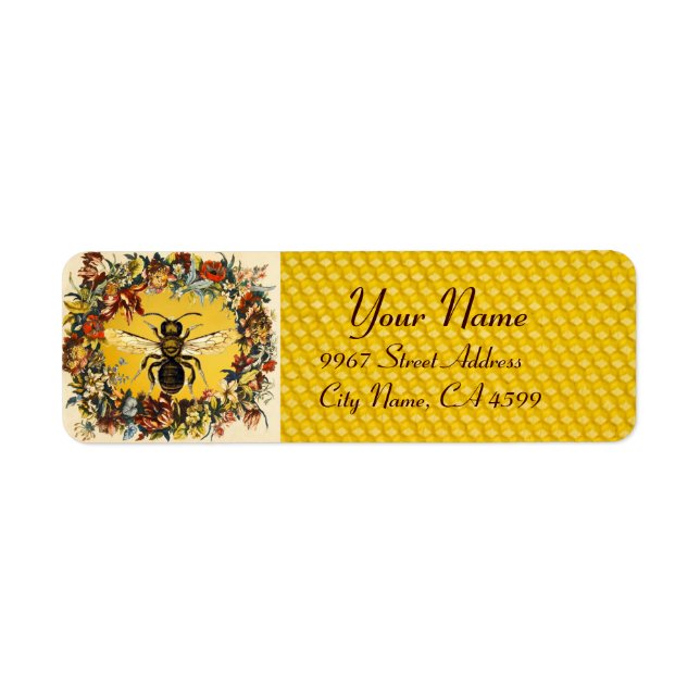 VÅR BLOMMOR HONEY BEE,NÖTKÖPER RETURADRESS ETIKETT (Framsidan)